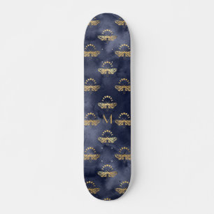 Skateboard Personalizado Lujo Dorado Abeja Noche Celestial