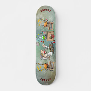Skateboard Personalizado Mad ScientiIn Su Laboratorio Con Nom