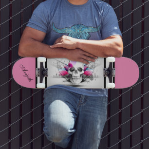 Skateboard Personalizado moderno Skull White
