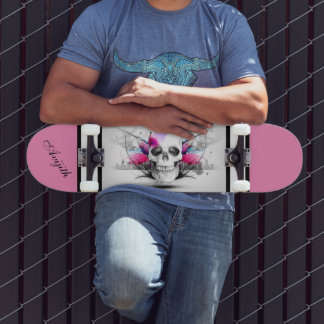 Skateboard Personalizado moderno Skull White
