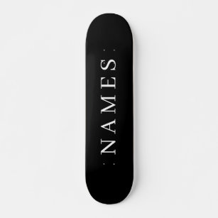 Skateboard Personalizado negro simple Añadir su nombre elegan