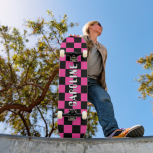 Skateboard Personalizado Neon Black Abstract Geométrica Art