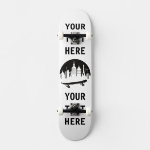 Skateboard Personalizado - Nueva York con un pequeño skatebo