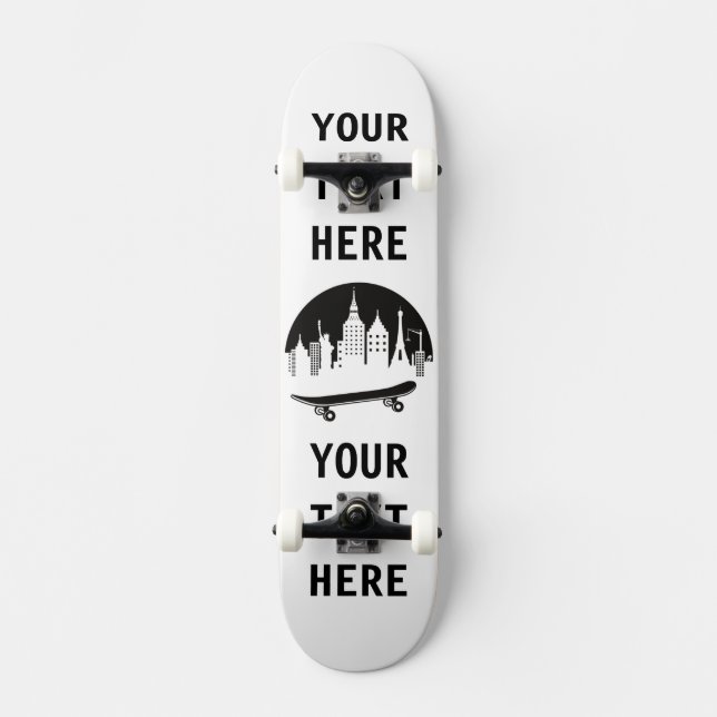 Skateboard Personalizado - Nueva York con un pequeño Skateboa (Anverso)