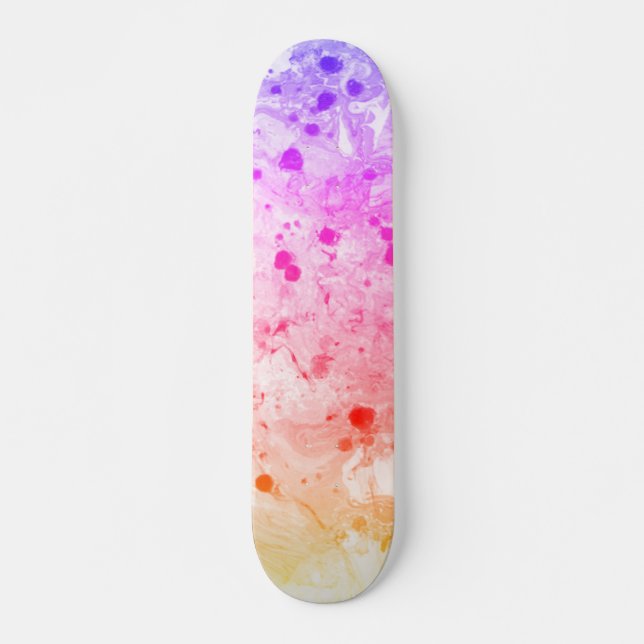 Skateboard Personalizado plantilla Pink Blue Pink Púrpura Ver (Anverso )