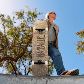 Skateboard personalizado Purpurina de oro