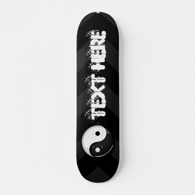 Skateboard Personalizado redondo brillante del símbolo de Yin (Anverso )