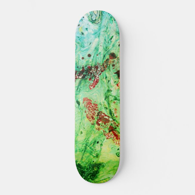 Skateboard Personalizado Rojo Azul Amarillo Verde Verde Moder (Anverso)