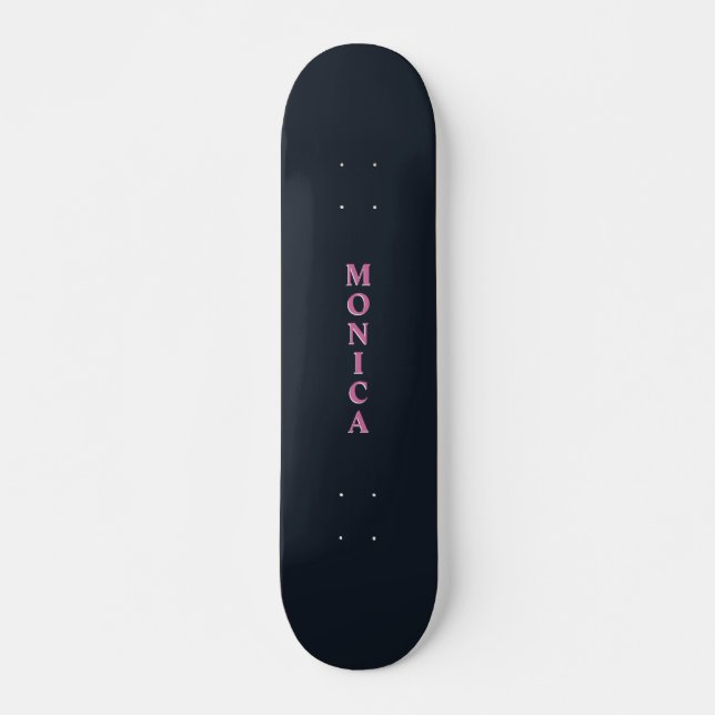 Skateboard Personalizado rosa de la marina profunda (Anverso )