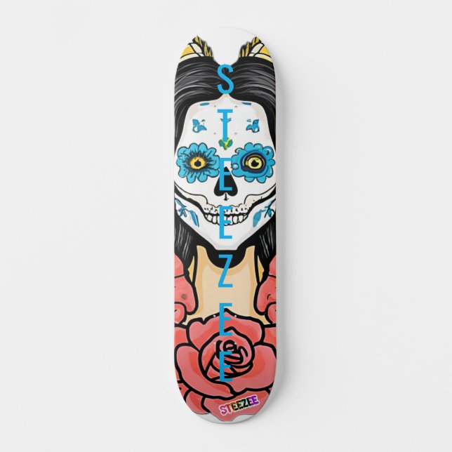 Skateboard Personalizado Steezee Sugar Skull Face Paint (Anverso)