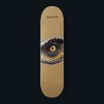 Skateboard Personalizado T Rex Dinosaur Eye<br><div class="desc">Patinaje de ojos de audaz T rex dinosaur. Solo agrega tu nombre.</div>