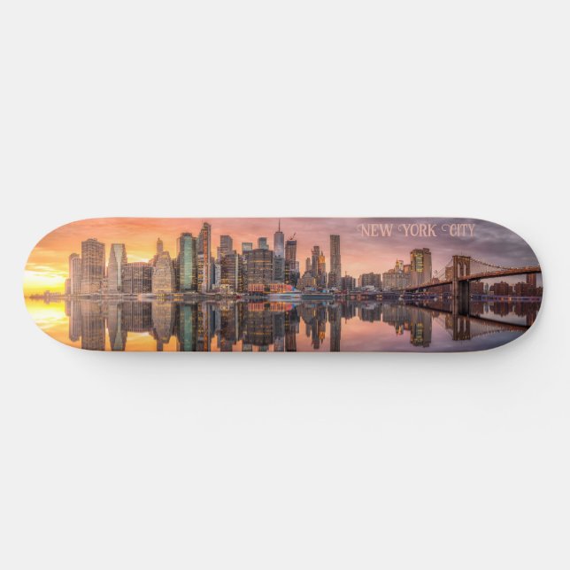 Skateboard Personalizado Texto Línea aérea de la ciudad de Nu (Horz)