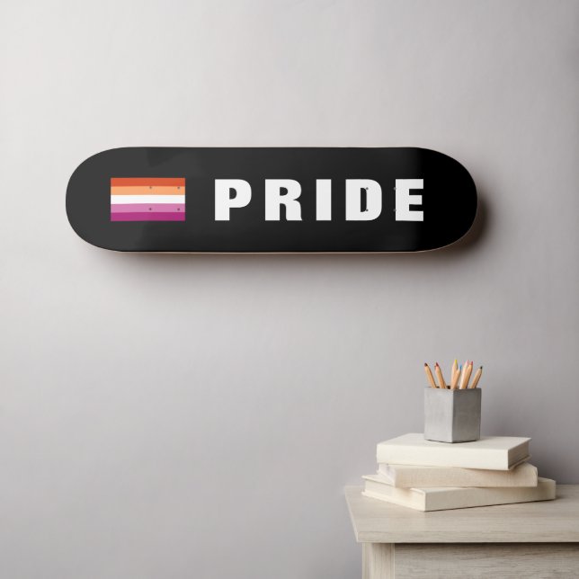 Skateboard Personalizado Textos LGBTQ Bandera del Orgullo Lés (Arte de pared (horz))