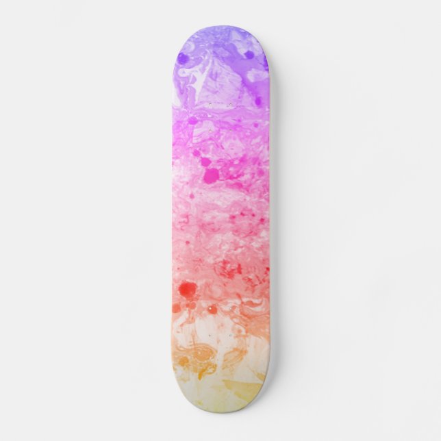 Skateboard Personalizado trendy rosa azul morado verde modern (Anverso)