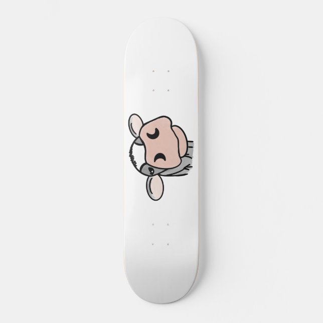 Skateboard personalizado vaca lechera blanco negro rosa besar (Anverso)