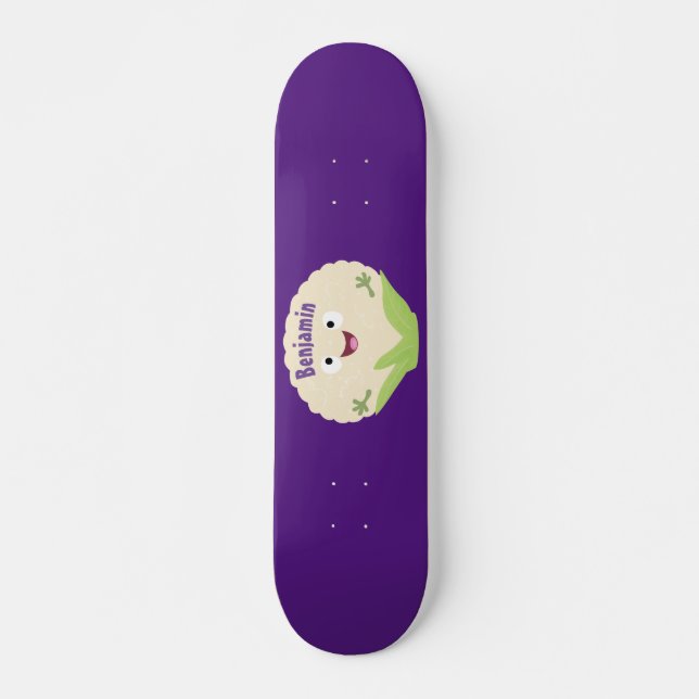 Skateboard Personalizado vegetal de coliflor alegre y dulce (Anverso )