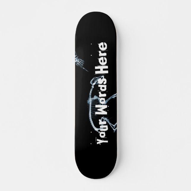 Skateboard Personalizado X-Ray Skeleton Bad Dog Blue Boards (Anverso )