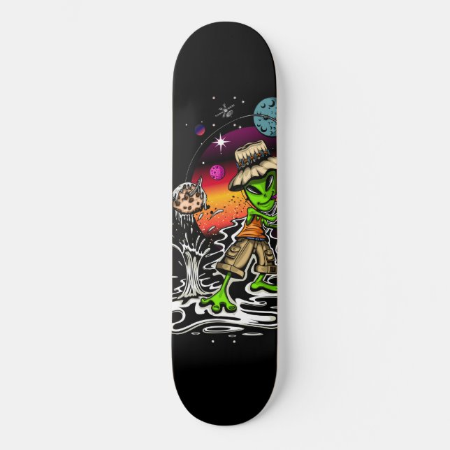 Skateboard Pescador Espacial (Anverso)