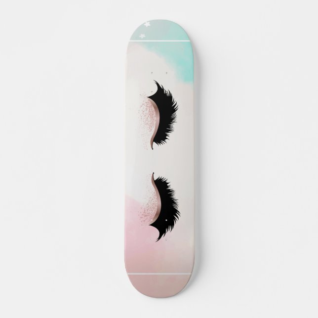 Skateboard Pestañas Postizas Geniales para Chicas (Anverso )