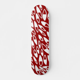 Skateboard Pétalos abstractos - Blanco sobre el marrón