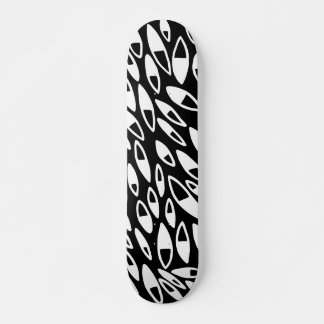Skateboard Pétalos abstractos - Blanco sobre negro