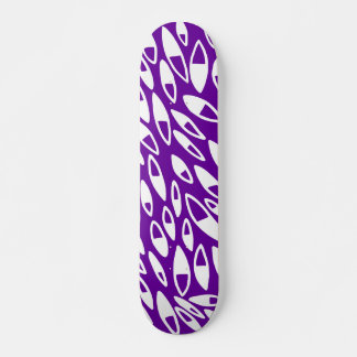 Skateboard Pétalos abstractos - Blanco sobre violeta