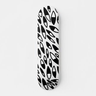 Skateboard Pétalos abstractos - Negro sobre blanco