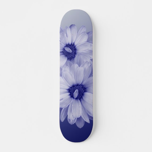 Skateboard pétalos azules retorcidos (Anverso )