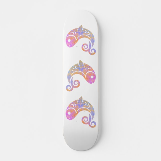 Skateboard pez arcoíris (Anverso )