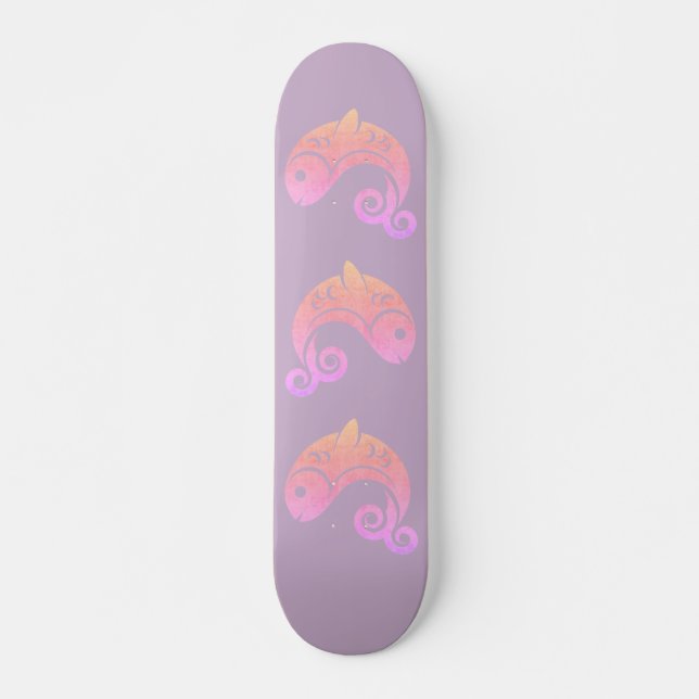 Skateboard pez atardecer (Anverso )