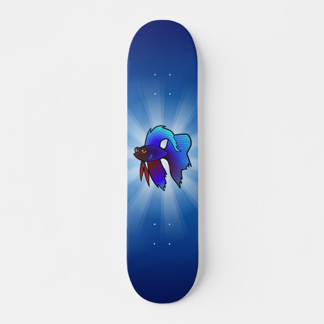 Skateboard Pez Betta de Dibujos Animados / Pez de Combate Sia (Anverso )