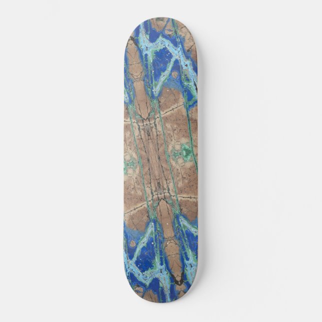 Skateboard Piedra azurita beige y turquesa (Anverso)