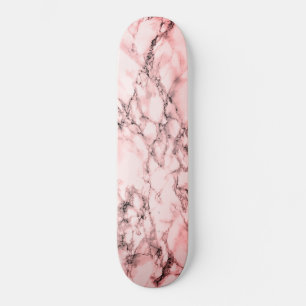 Skateboard Piedra de mármol blanco de moda - Rosa