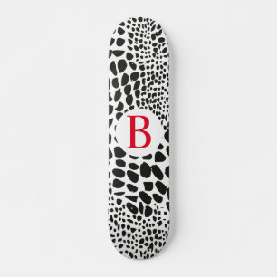 Skateboard Piel de animal en blanco y negro