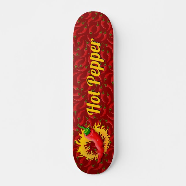 Skateboard Pimienta con cubierta de patinaje flamencor (Anverso )