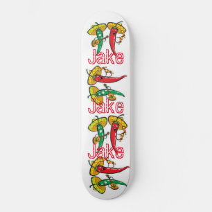 Skateboard Pimienta verde roja