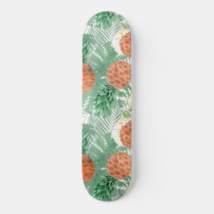 Skateboard Piña, pareja dulce, fruta, acuarela
