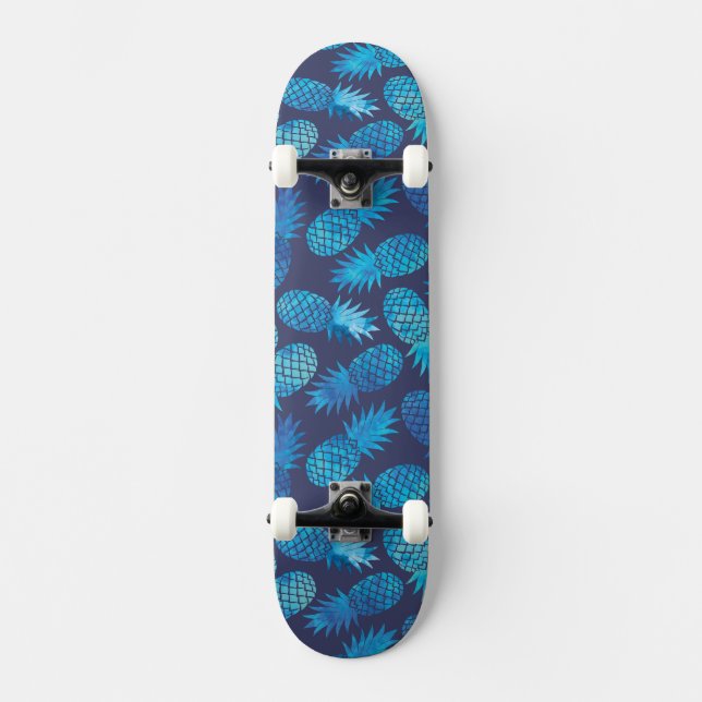Skateboard Piñas azules del teñido anudado (Anverso)