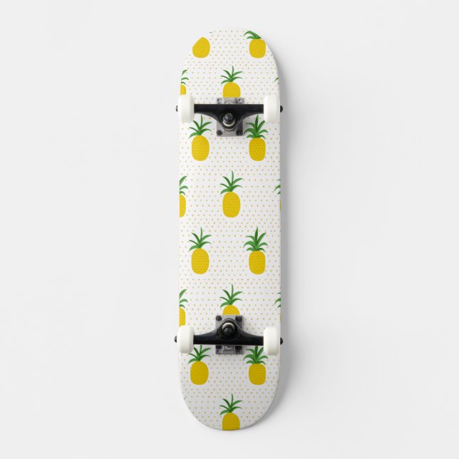 Skateboard Piñas tropicales de oro (Anverso)