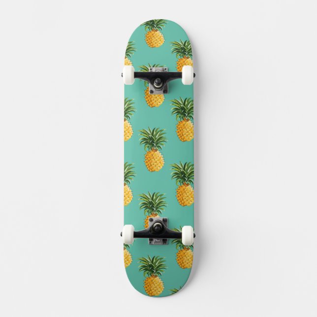 Skateboard Piñas tropicales en trullo (Anverso)