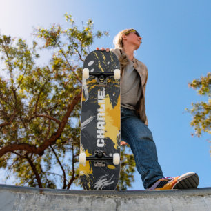 Skateboard Pincel abstracto moderno desencadena nombre person
