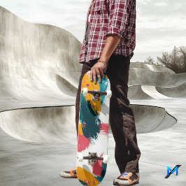 Skateboard Pincel colorido - Resumen Minimalista