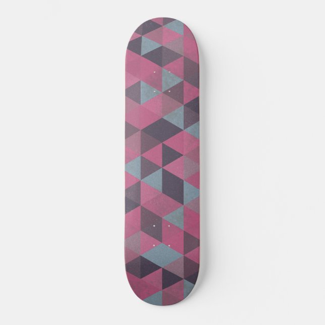Skateboard Pink geometric triangles (Anverso)