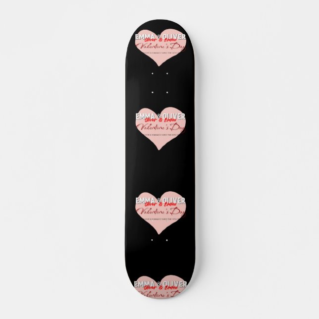 Skateboard Pink Heart Valentine (Anverso )