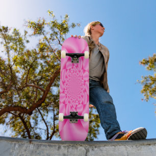 Skateboard Pink Leaf Petal