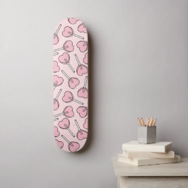 Skateboard Pink Lollipops, Heart Lollipops, Lollipop Pattern