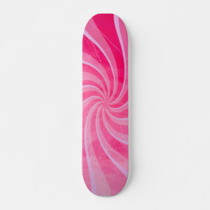 Skateboard Pink Retro Swirls