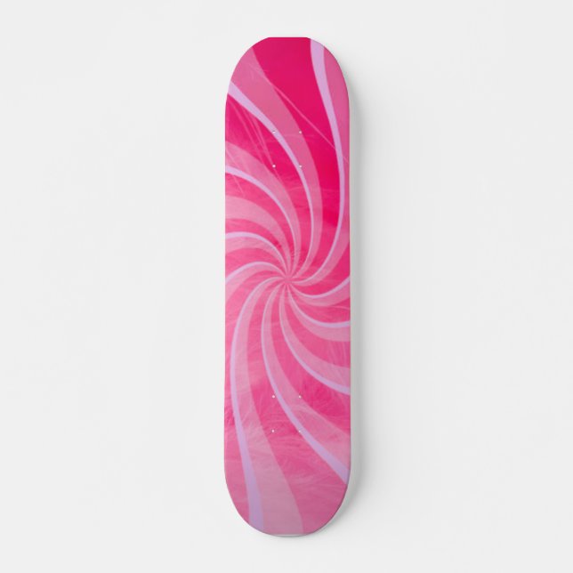 Skateboard Pink Retro Swirls (Anverso )