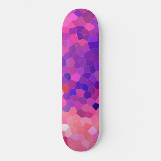 Skateboard Pink Strawberry Mosaic Pattern (Anverso)