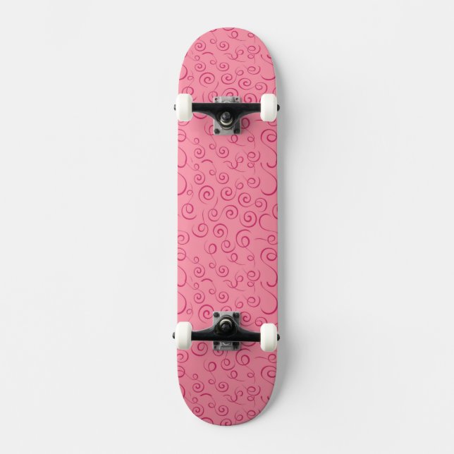 Skateboard Pink Swirls (Anverso)